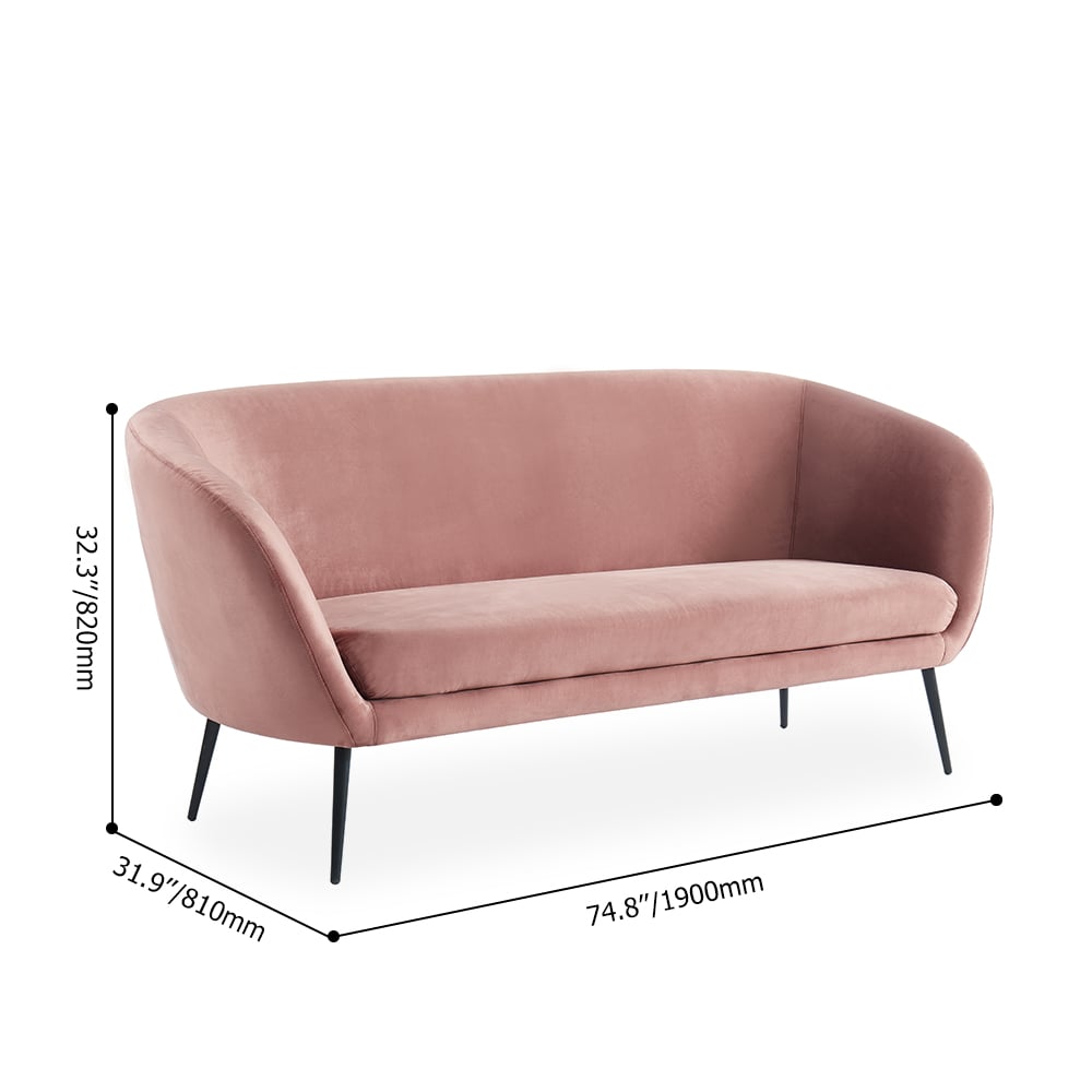 Moderne 1900mm roze brede velet bank metalen poten Vensterafbeelding