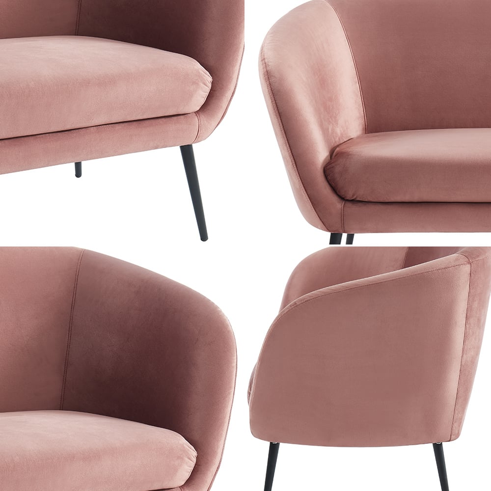 Moderne 1900mm roze brede velet bank metalen poten Vensterafbeelding