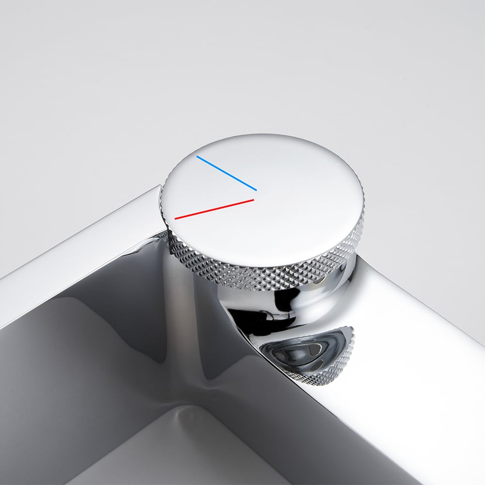 Geometric Single Hole Waterfall Bathroom Sink Faucet Solid Brass window image