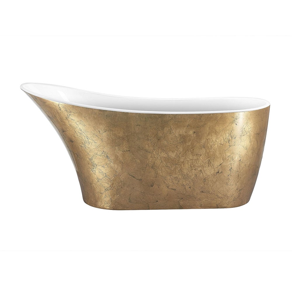 1600 mm vrijstaand ovaal acryl bad in glanzend goud Vensterafbeelding