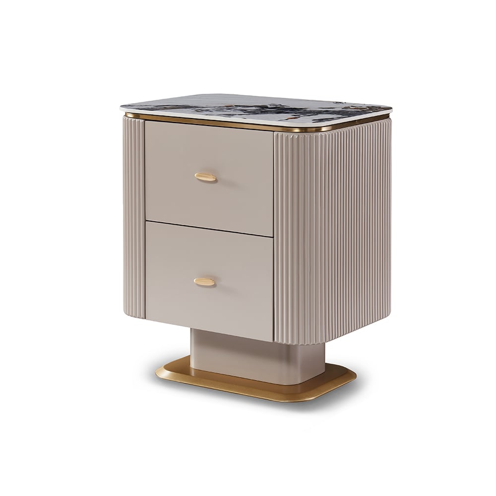 Contemporary 2-drawer Accent Cabinet Nightstand in Khaki window image