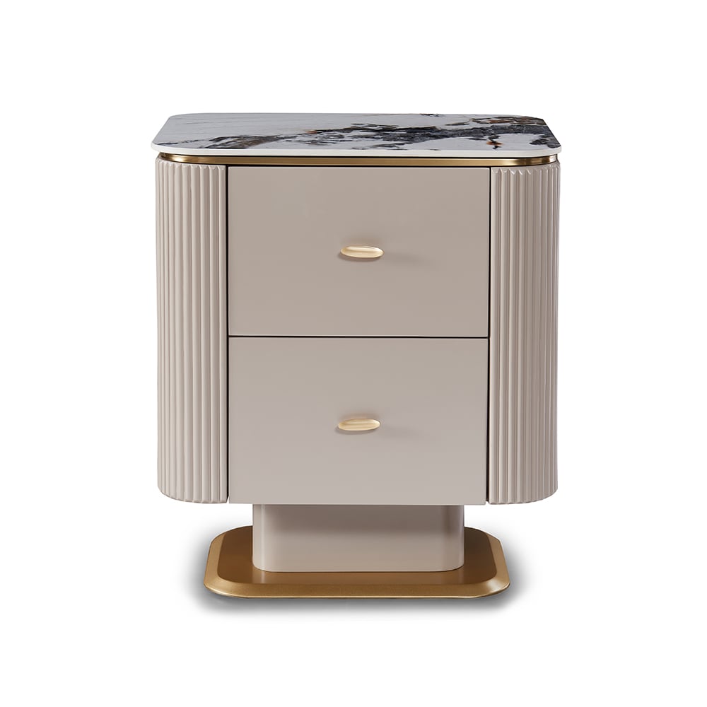 Contemporary 2-drawer Accent Cabinet Nightstand in Khaki window image