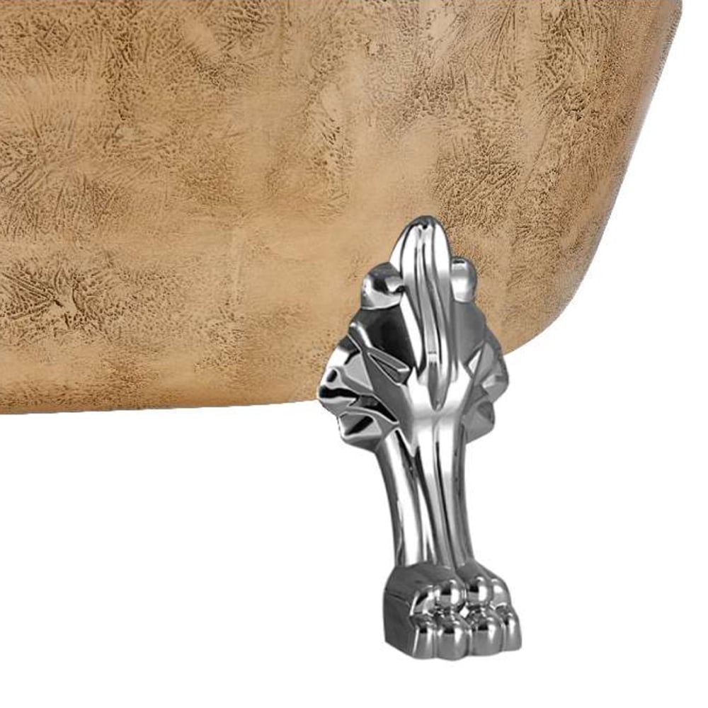 69'' Acrylic Oval Soaking Bathtub Decorated in Decorated with Silver Clawfoot in Gold window image