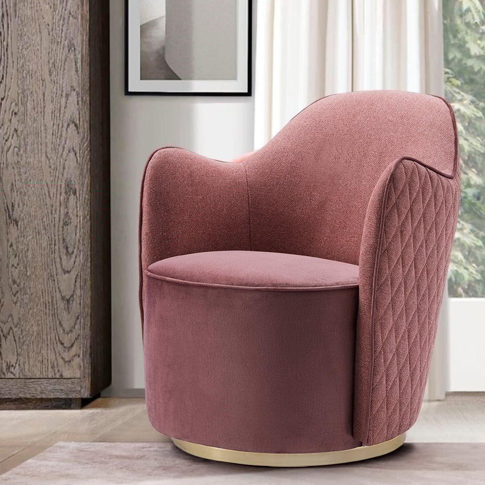 Chaise d'appoint moderne de 700 mm Fauteuil rose Chaise de forme ronde image de fenêtre