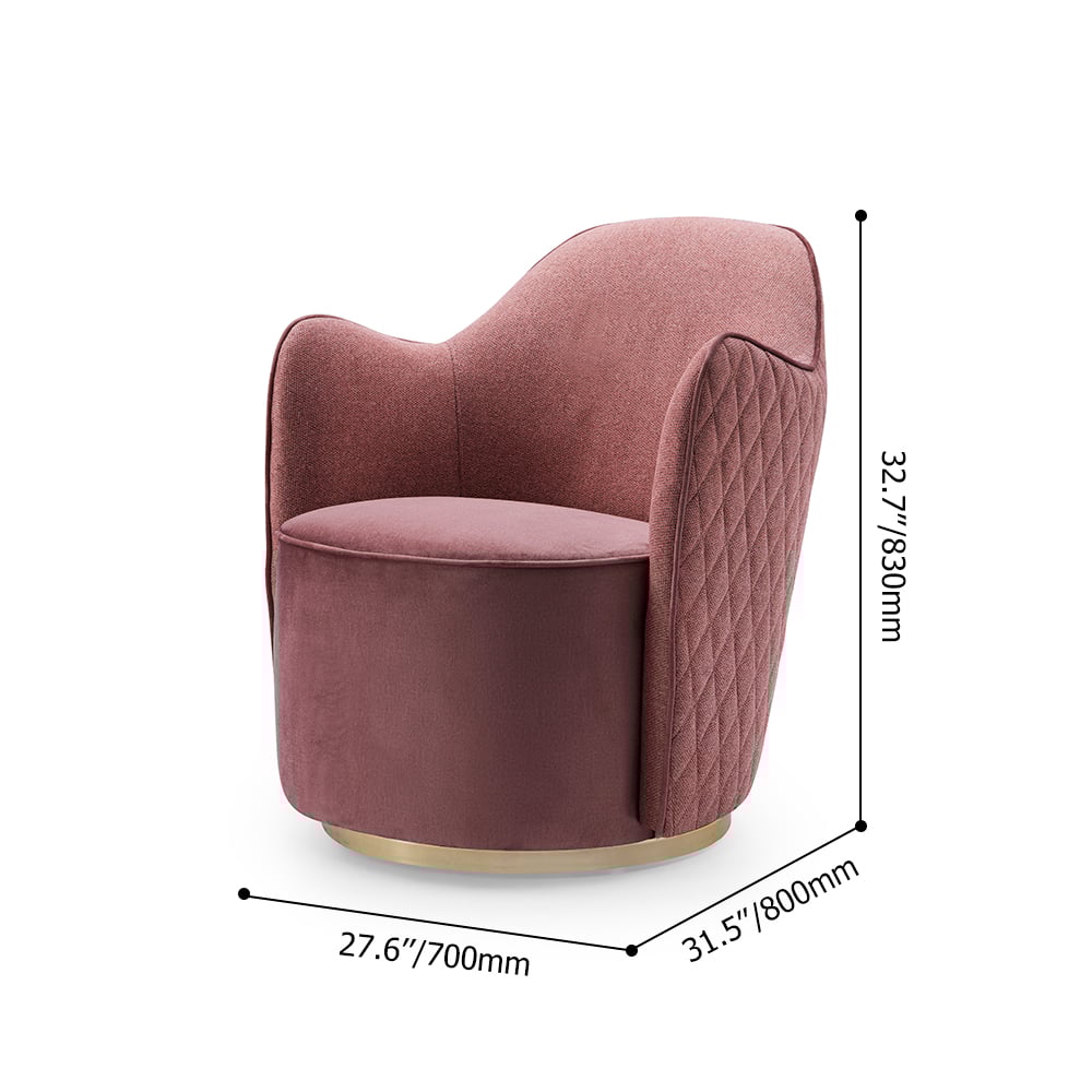 Chaise d'appoint moderne de 700 mm Fauteuil rose Chaise de forme ronde image de fenêtre