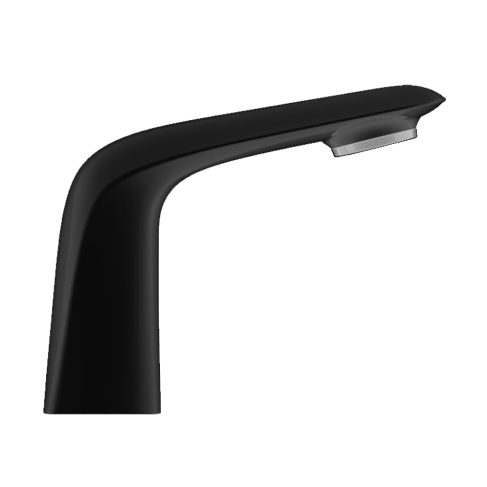 Robinet de lavabo à capteur monobloc en laiton massif en noir mat image de fenêtre