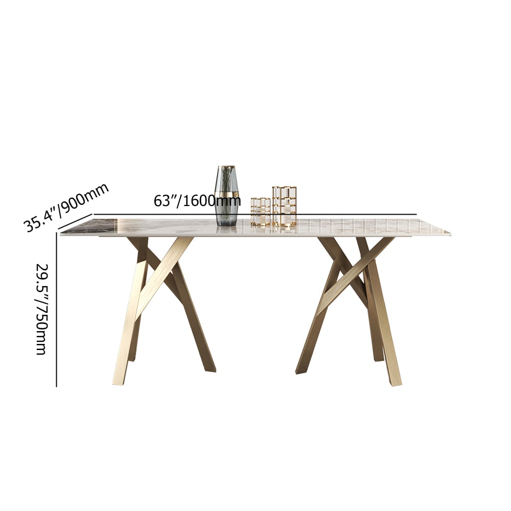 79" Rectangular Sintered Stone Dining Table in Modern Style for 8 Seaters window image