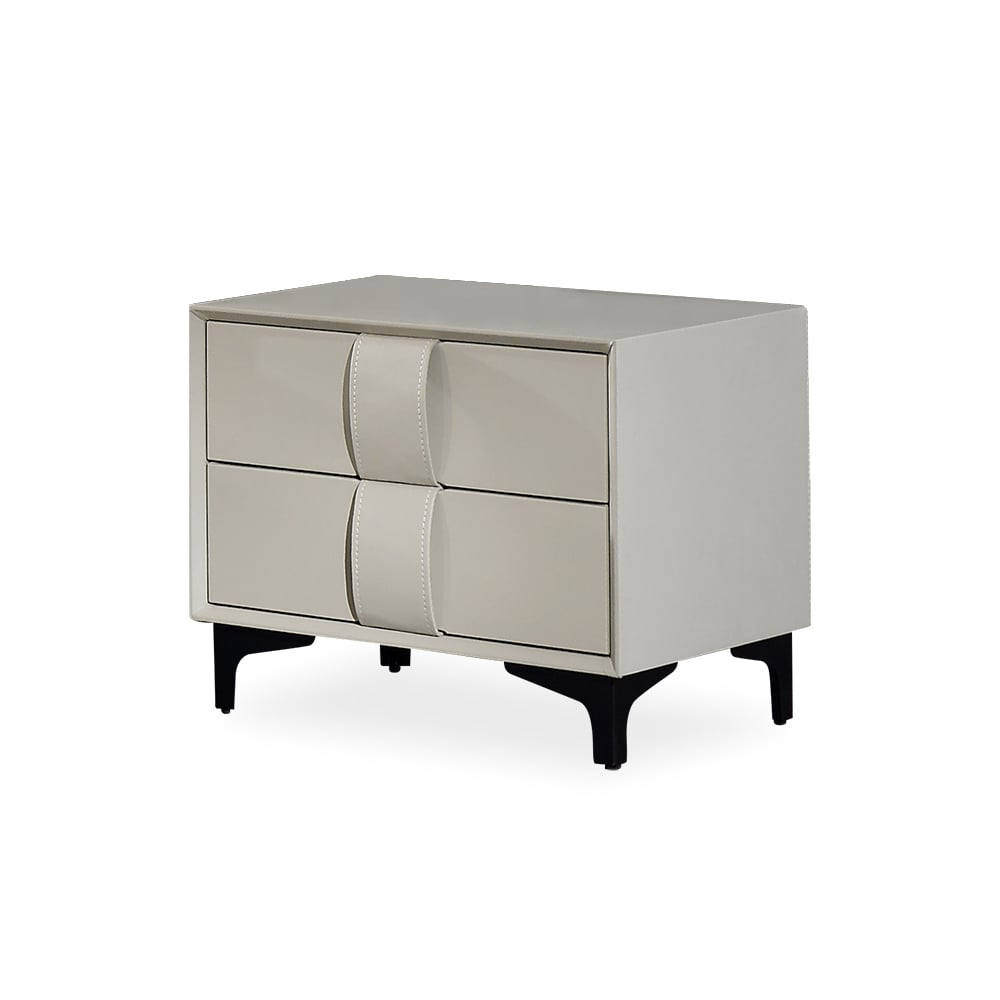 Contemporary Rectangular Nightstand Bedside Table with 2 Drawers window image