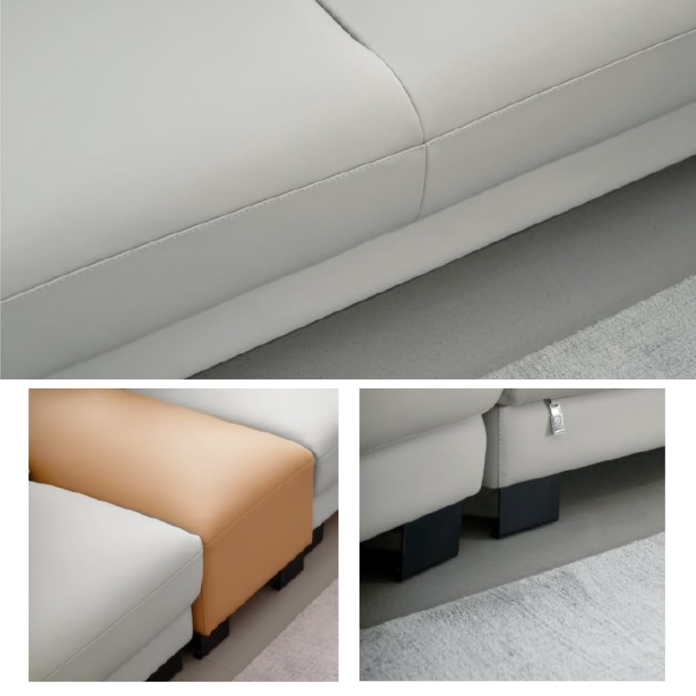 Ensemble de canapé moderne 2 pièces Ensemble de salon Canapé blanc et causeuse orange image de fenêtre