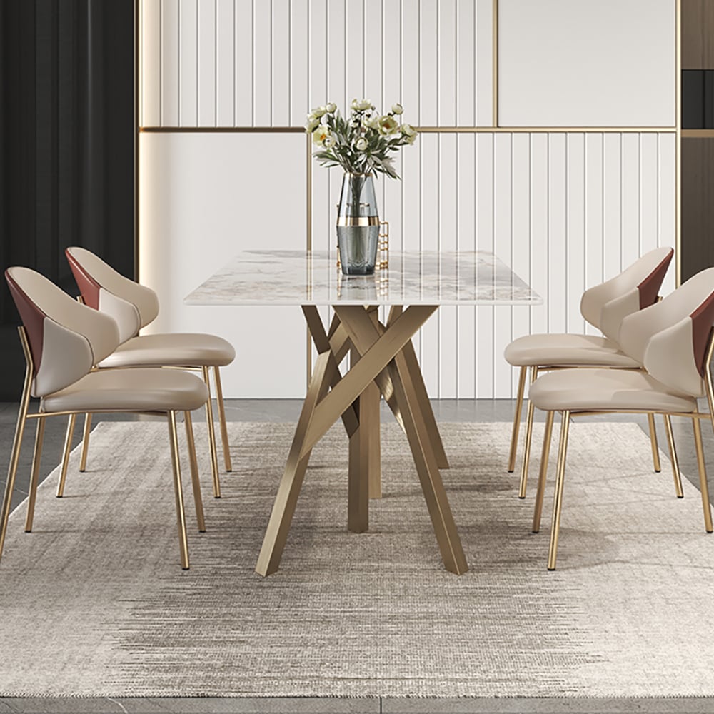 79" Rectangular Sintered Stone Dining Table in Modern Style for 8 Seaters window image