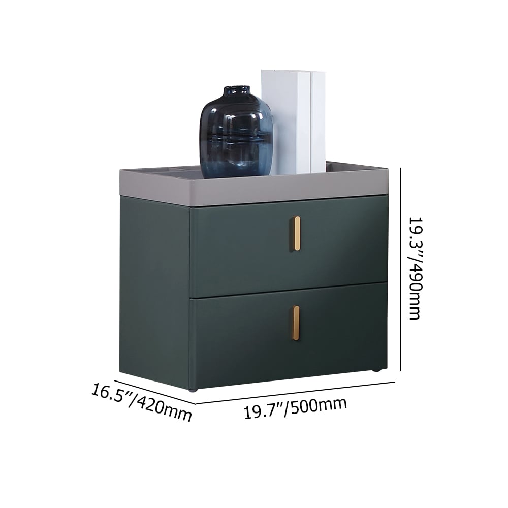 Table de chevet moderne orange avec 2 tiroirs pour chambre à coucher image de fenêtre