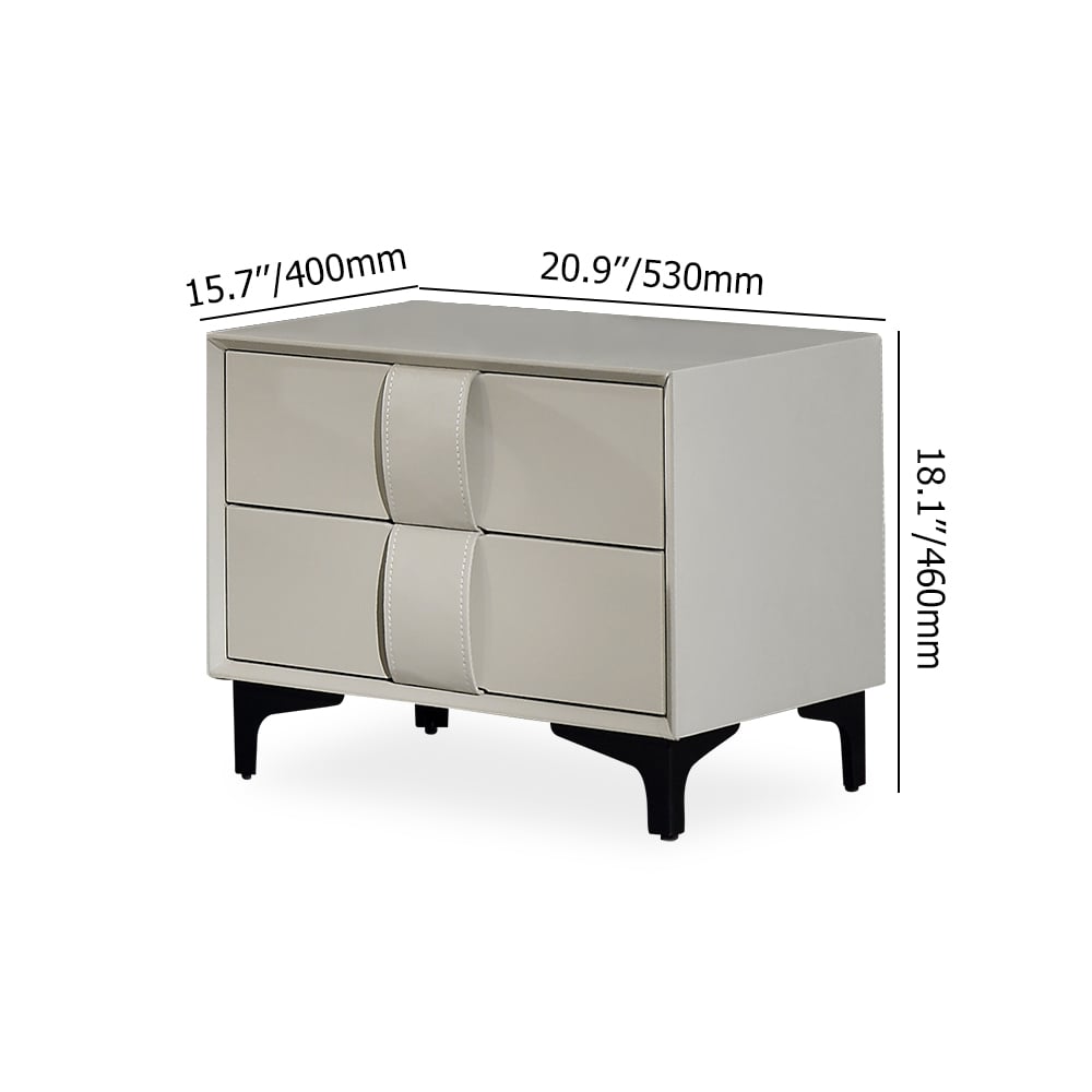 Contemporary Rectangular Nightstand Bedside Table with 2 Drawers window image