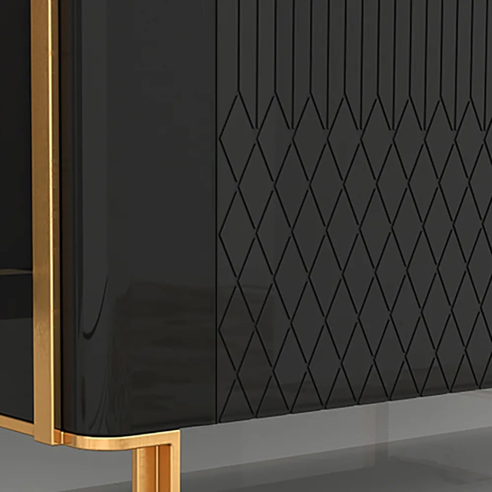 Modern Coffee Table with Storage in MDF & Stainless Steel in Black window image