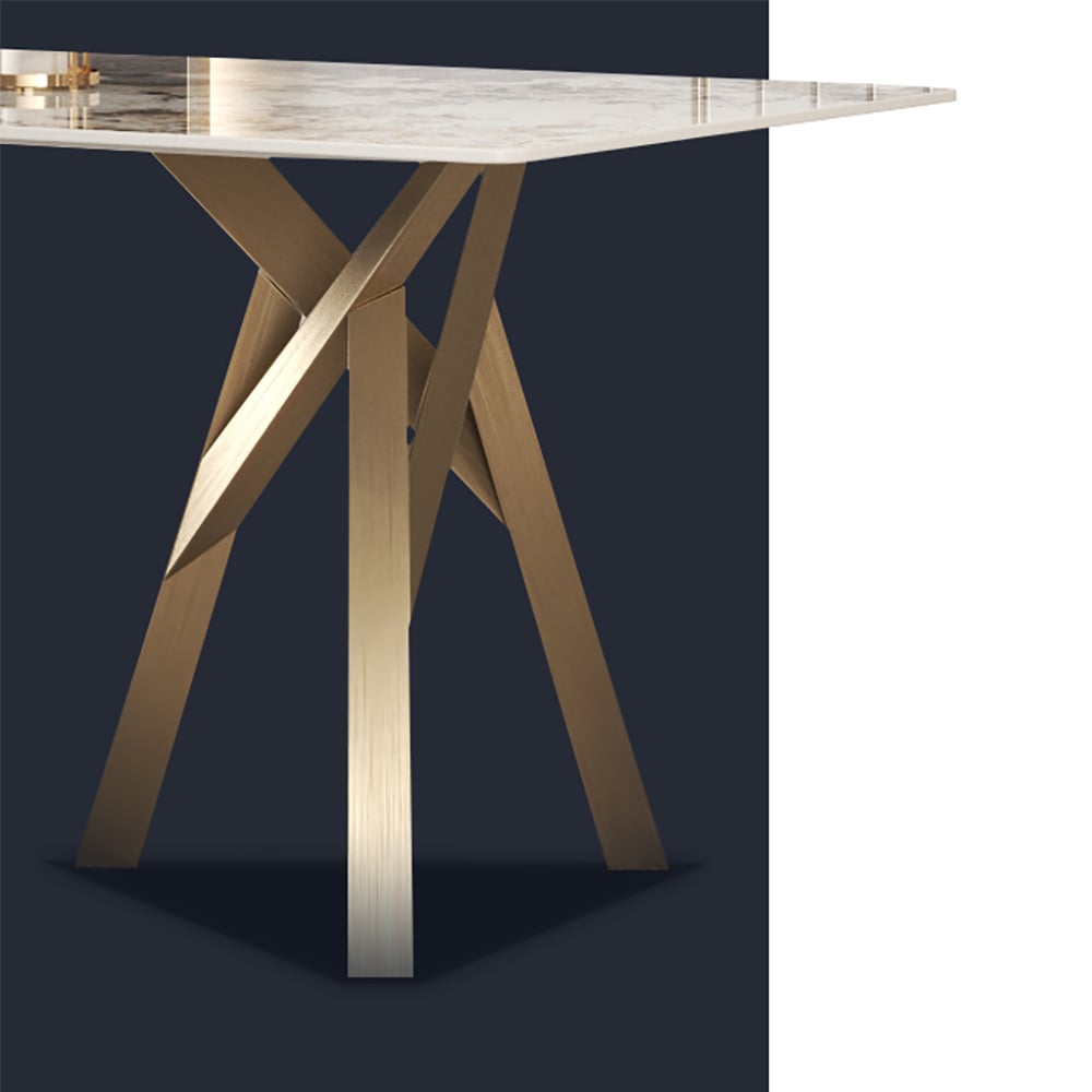 79" Rectangular Sintered Stone Dining Table in Modern Style for 8 Seaters window image