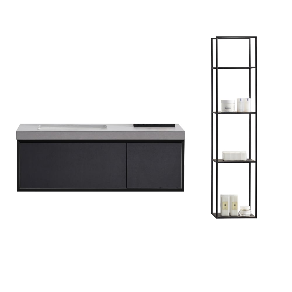 Modern Floating Bathroom Vanity Wall Mounted with Sink, Side Cabinet for Option window image