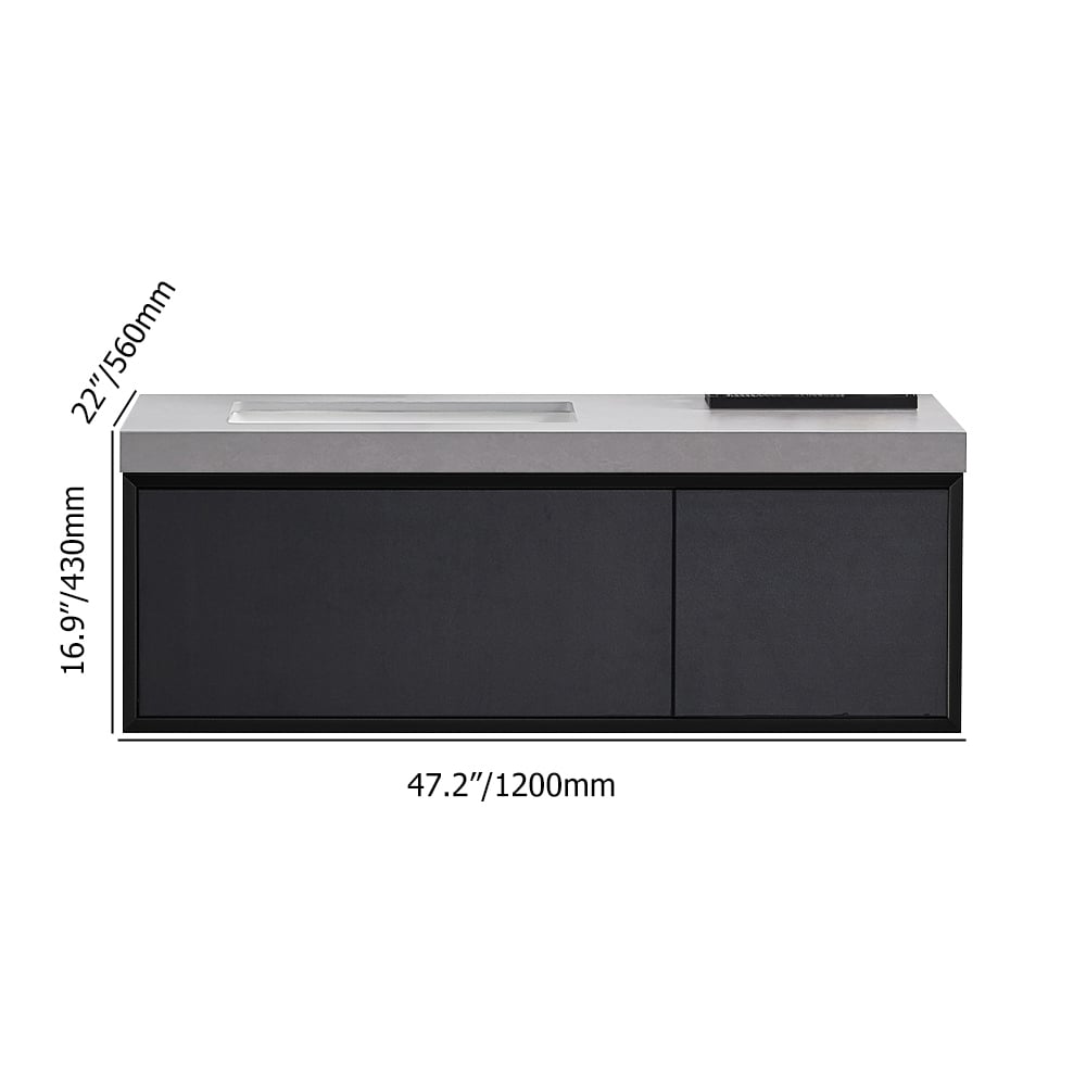 Modern Floating Bathroom Vanity Wall Mounted with Sink, Side Cabinet for Option window image