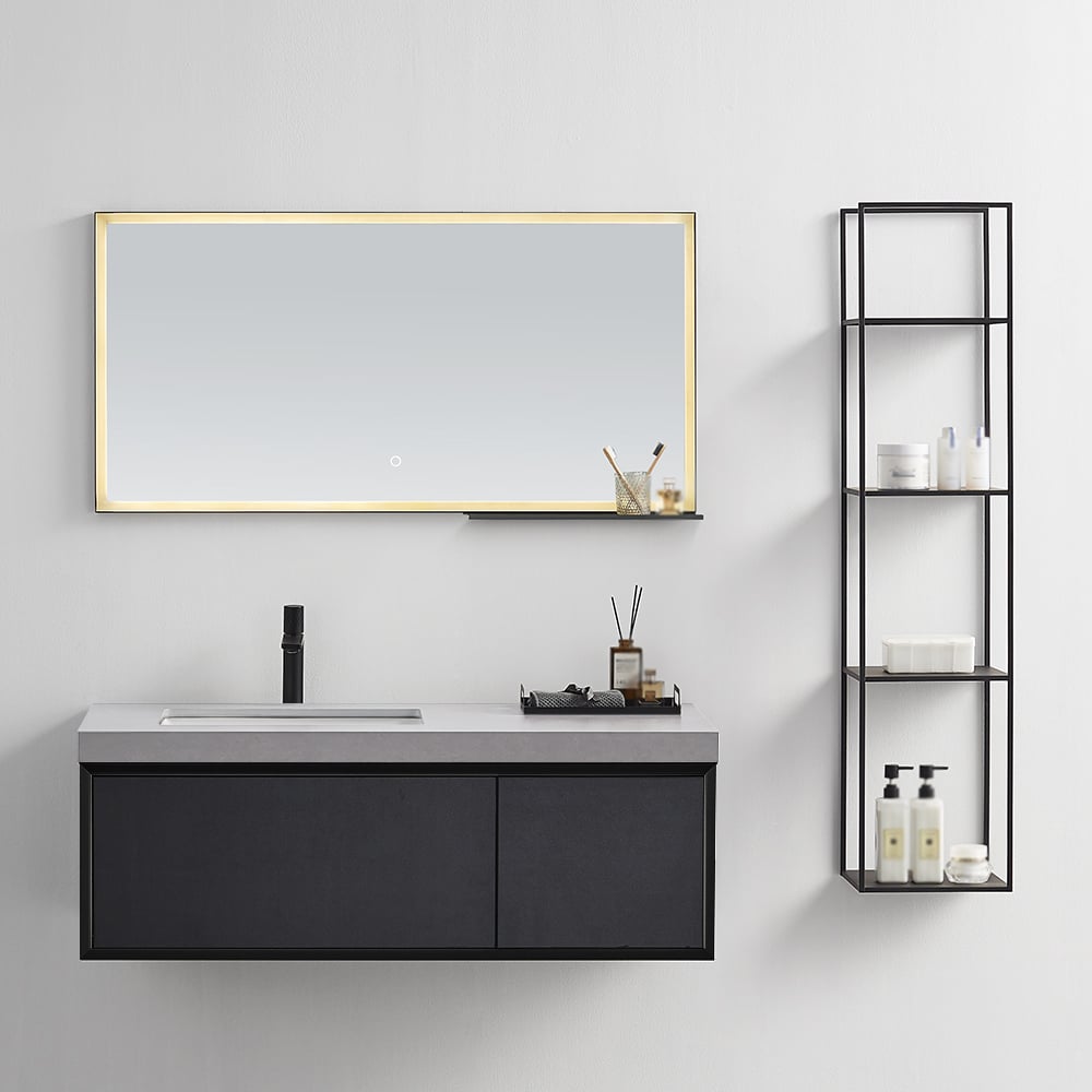 Modern Floating Bathroom Vanity Wall Mounted with Sink, Side Cabinet for Option window image