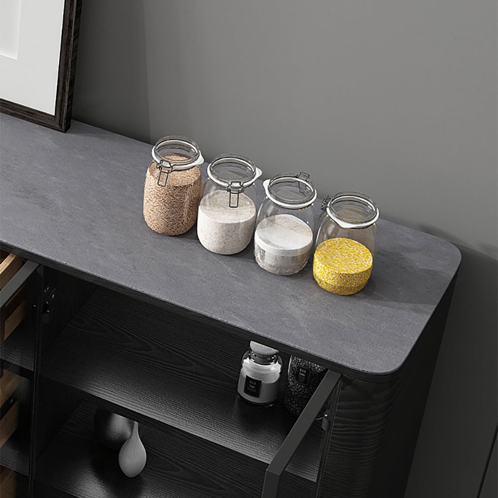 Black Sideboard Buffet Cabinet with Storage & Doors window image