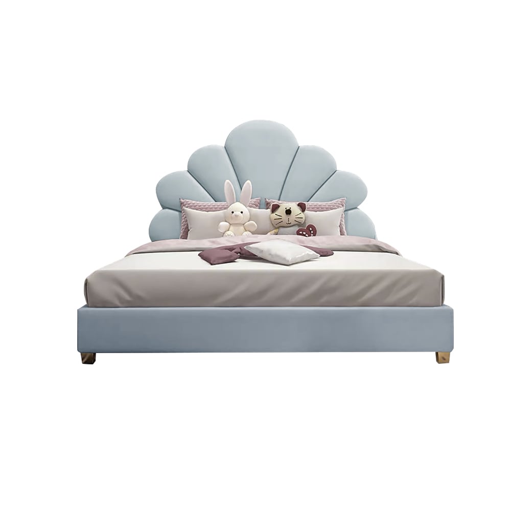 Platform Storage Bed Panel Bed with Upholstered Floral Headboard & Lift-Up Frame & Slats window image