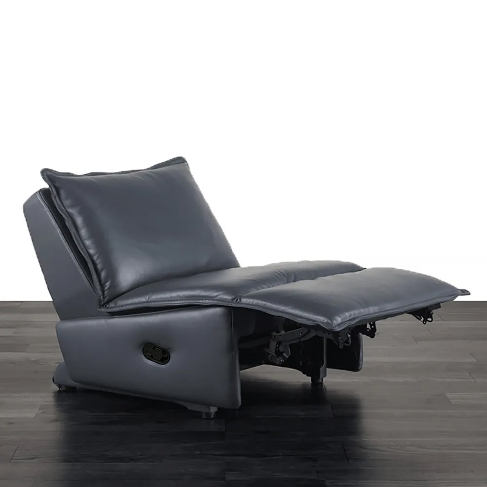 Black Armless Swivel Manual Glider Recliner Cushioned Chair for Bedroom & Living Room window image