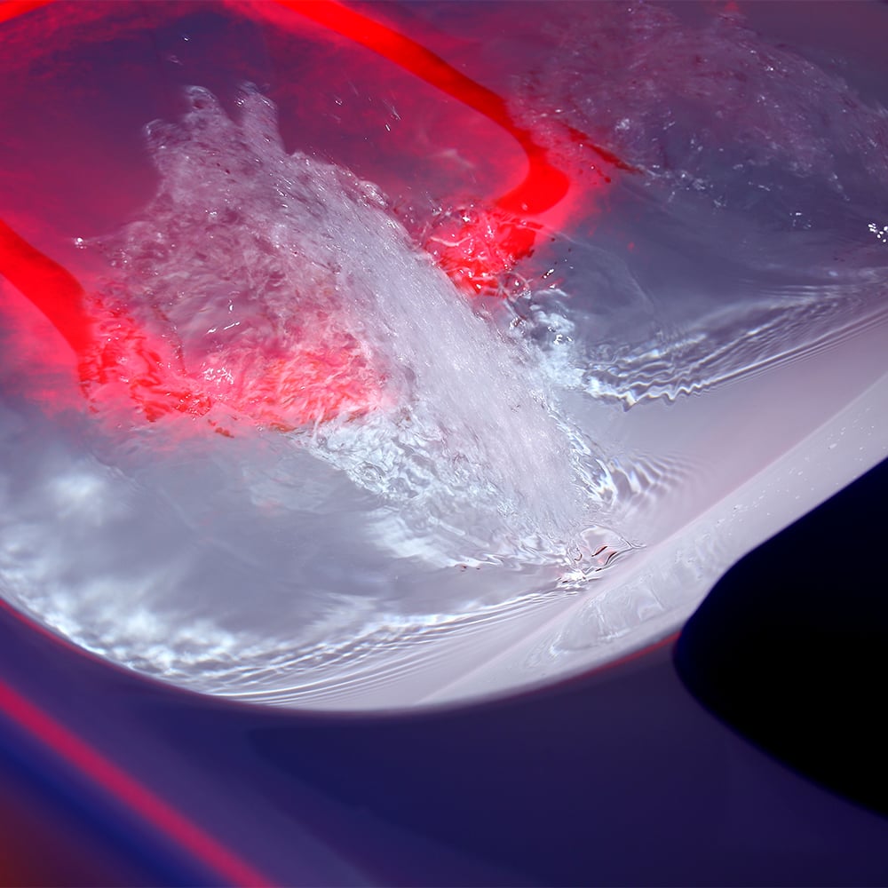 1800 mm vrijstaand LED whirlpool watermassagebad in wit met muzieksysteem Vensterafbeelding