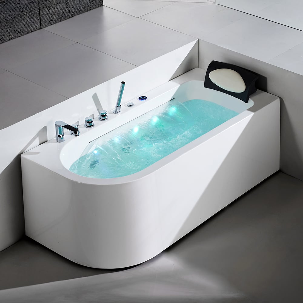 1500 mm acryl LED waterval whirlpool watermassagebad met badvuller Vensterafbeelding