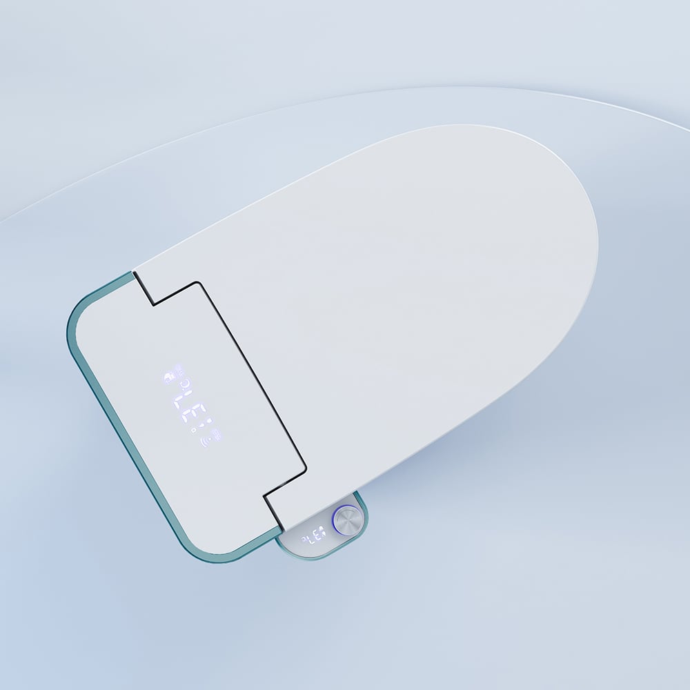 Toilette automatique monobloc allongée monobloc montée au sol autonettoyage image de fenêtre