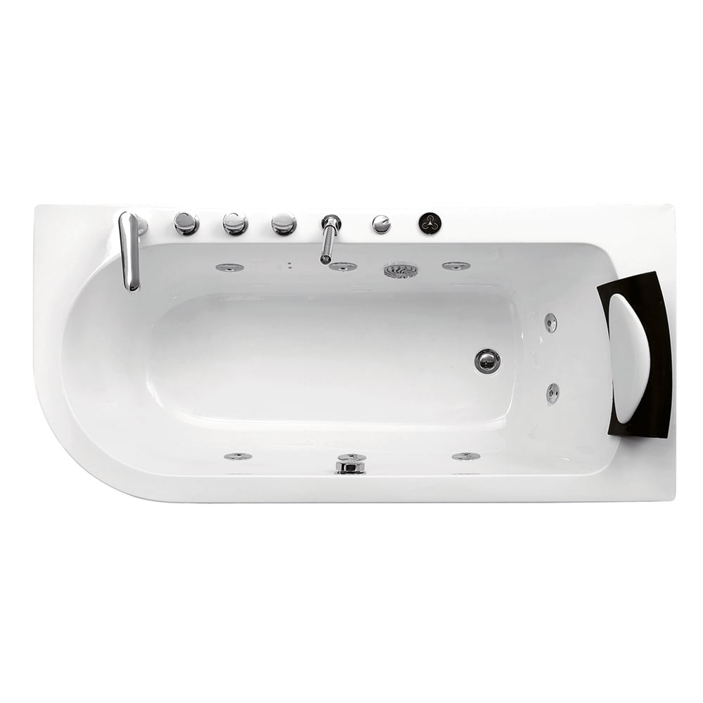 1500 mm acryl LED waterval whirlpool watermassagebad met badvuller Vensterafbeelding