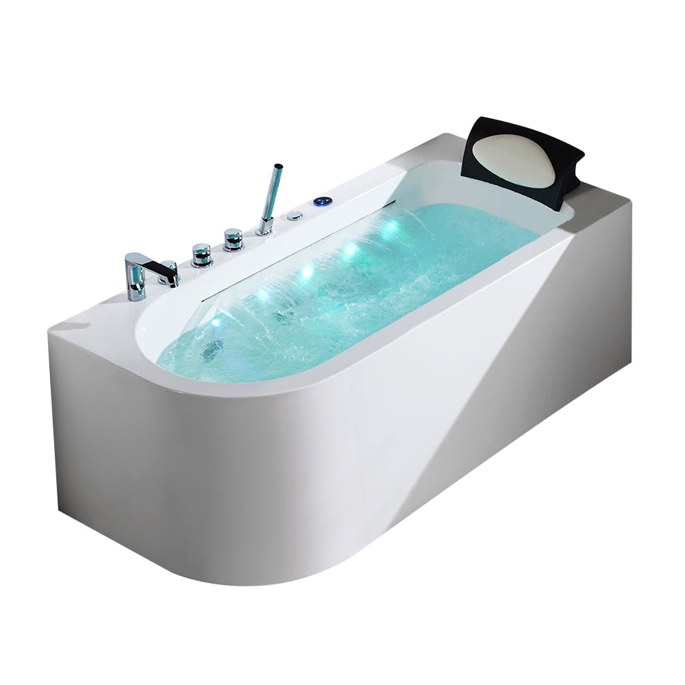 1500 mm acryl LED waterval whirlpool watermassagebad met badvuller Vensterafbeelding