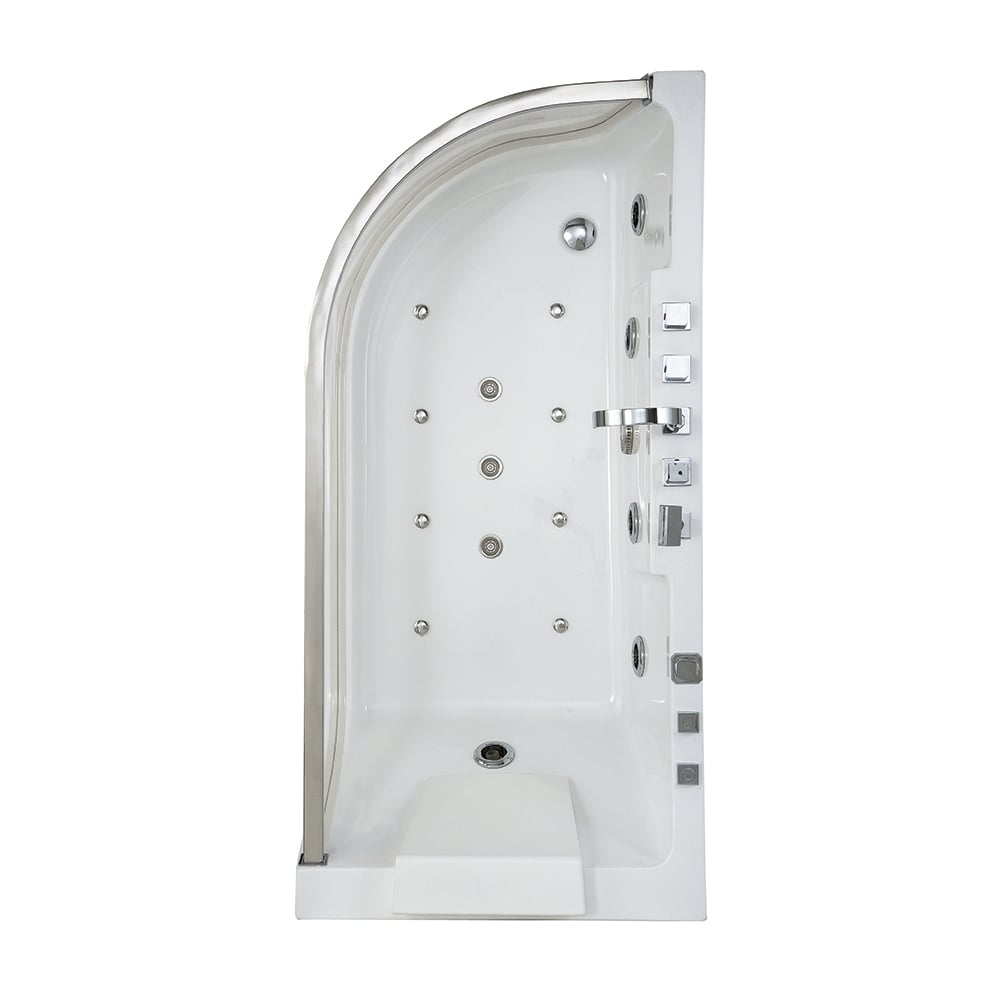 Baignoire de massage à eau Whirlpool à LED 1650 mm en blanc avec remplissage de bain image de fenêtre
