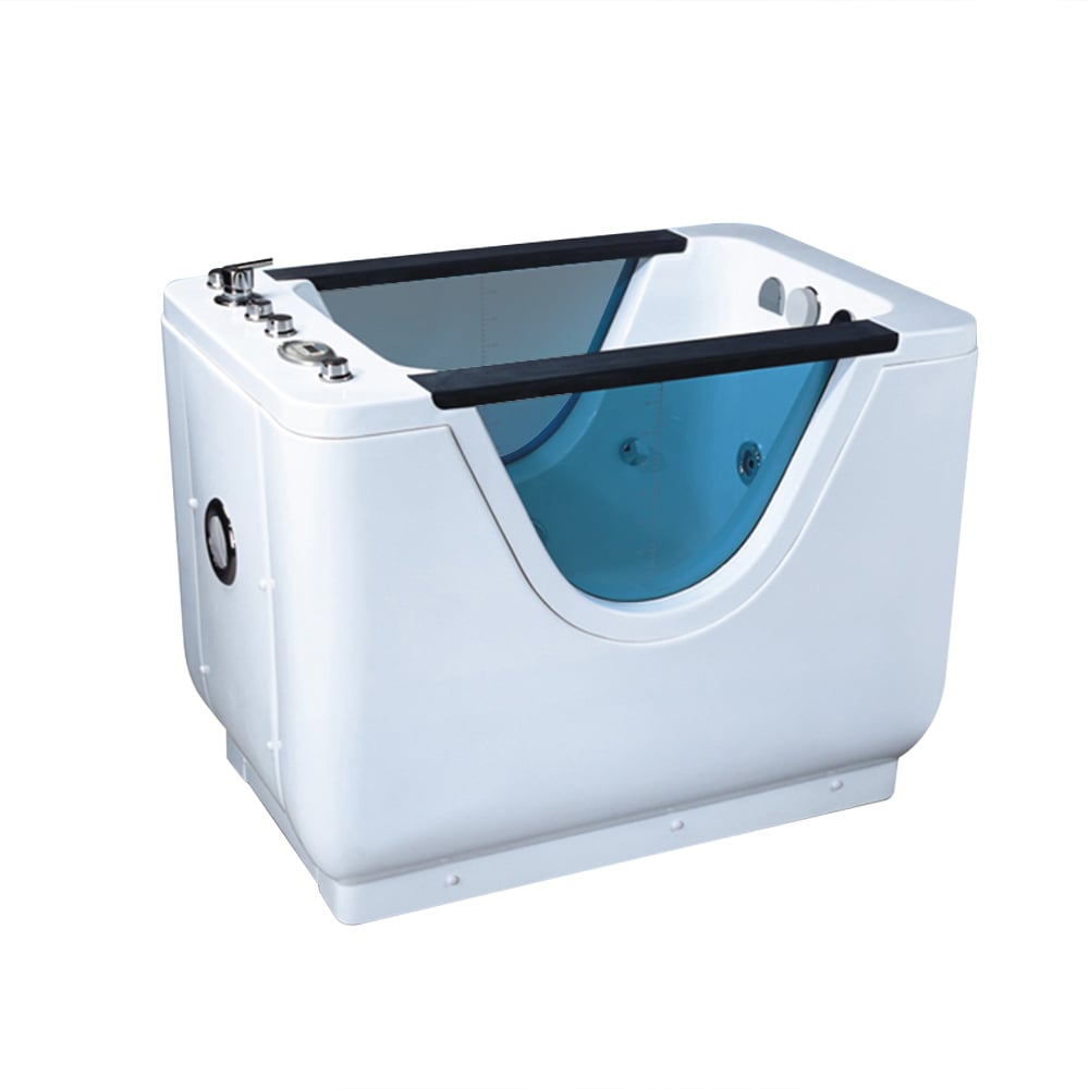 1400 mm acryl vrijstaand bubbelbad watermassagebad in wit Vensterafbeelding