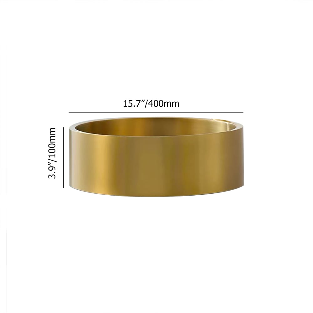 Bassin de comptoir en acier inoxydable rond en or contemporain Lavabo de luxe Poids, dimensions, image