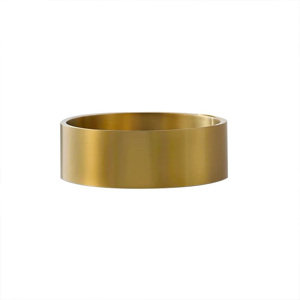 Bassin de comptoir en acier inoxydable rond en or contemporain Lavabo de luxe image de fenêtre