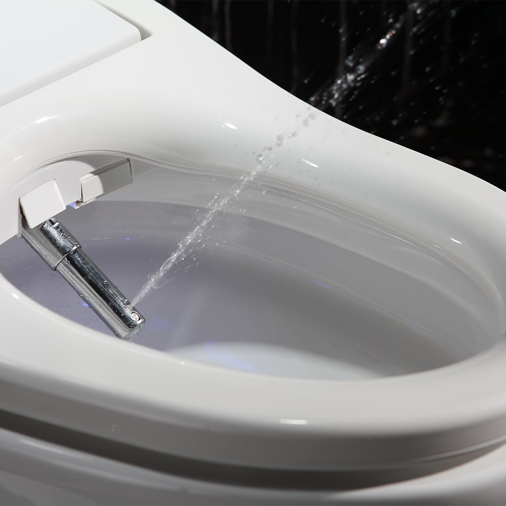 Toilettes automatiques monobloc allongées intelligentes montées au sol autonettoyage image de fenêtre