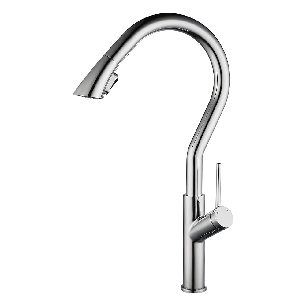 Monobloc Single Lever Handle Kitchen Tap Pull-out Spout in Chrome window image