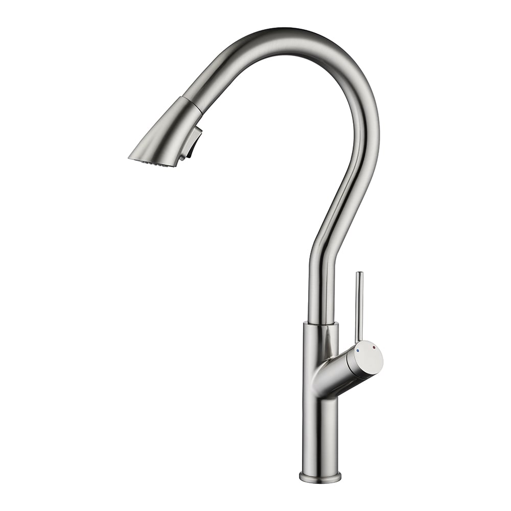 Monobloc Single Lever Handle Kitchen Tap Pull-out Spout in Brushed Nickel window image