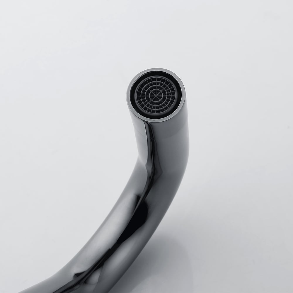 Gunmetal Badezimmer 3-Loch Waschtischarmatur Doppelglasgriff massives Messing Schaufensterbilder