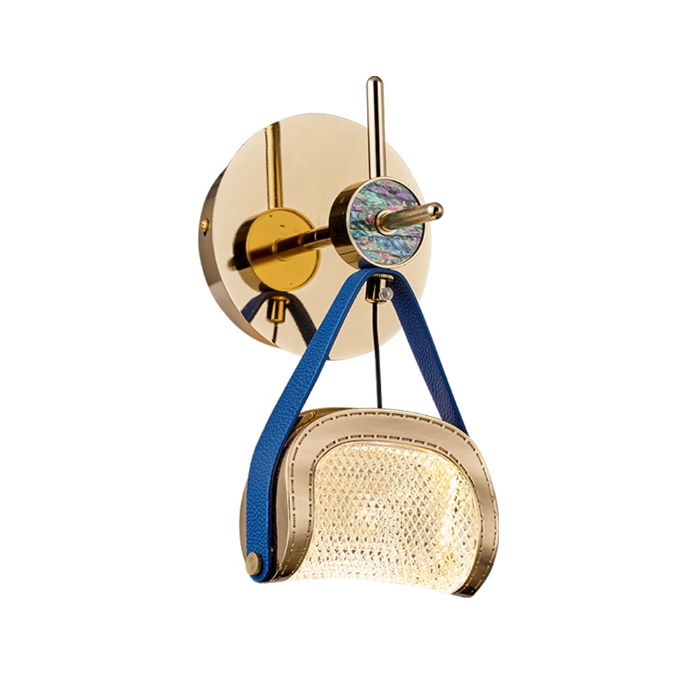 Modern 1-Light Gold LED Wall Sconce with Unique Clear Shade window image