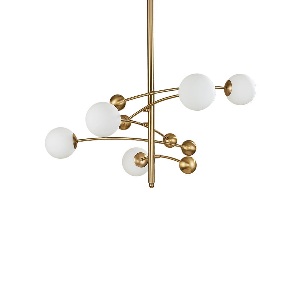 Modern 5-Light Sputnik Chandelier with 350° Swivel Arms in Gold for Living Room window image