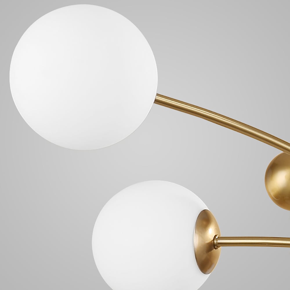 Modern 5-Light Sputnik Chandelier with 350° Swivel Arms in Gold for Living Room window image