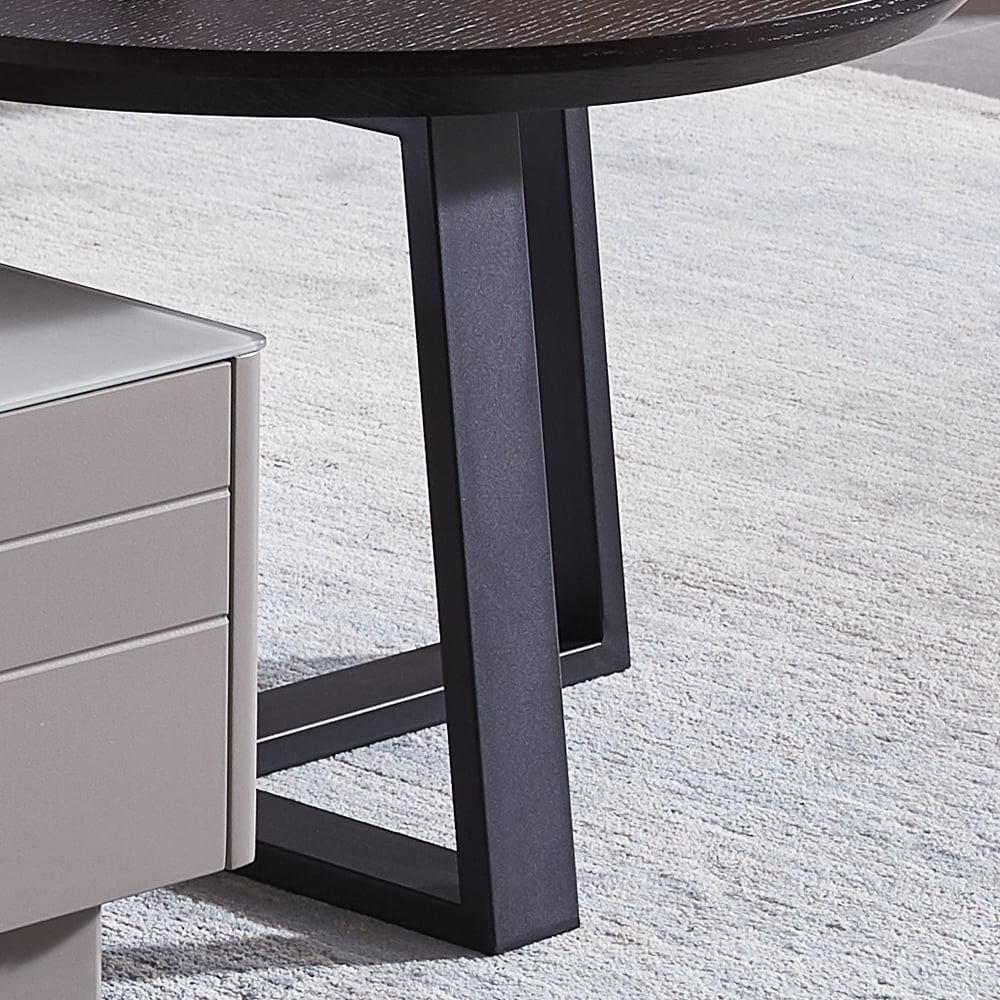 Modern Nesting Coffee Table Set  with Glass Top & Drawers in Black & Gray window image