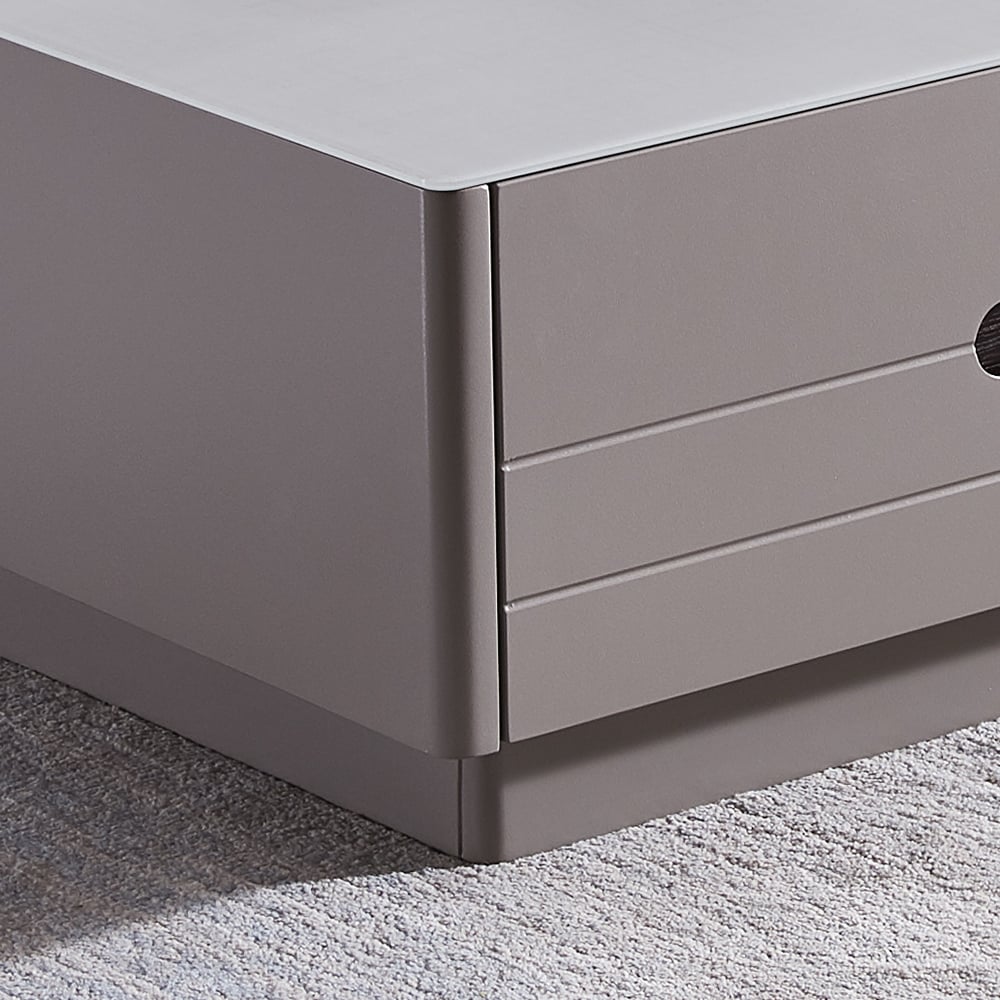 Modern Nesting Coffee Table Set  with Glass Top & Drawers in Black & Gray window image