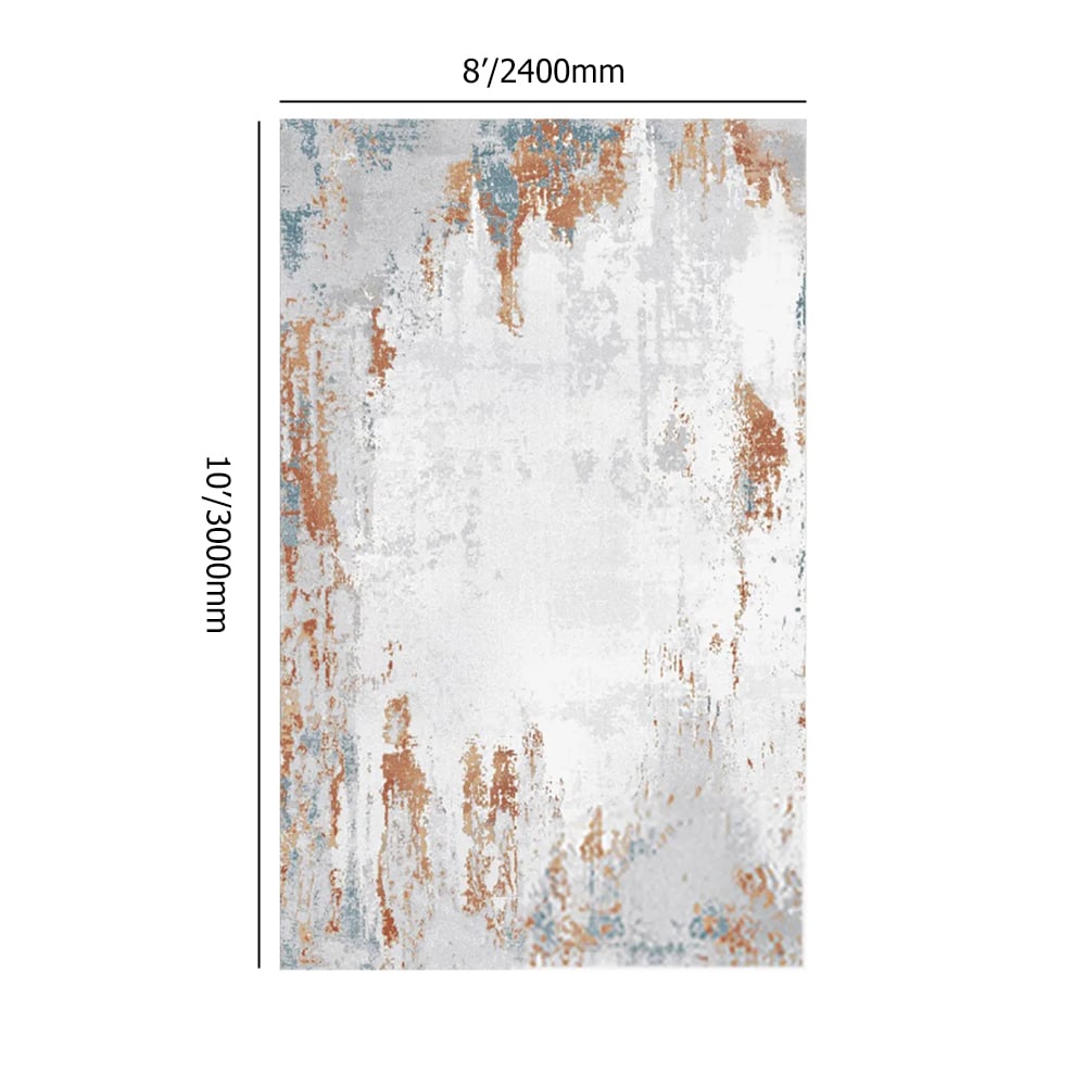 Ink Drawing Rug 8' × 10' Modern Abstract Ink Painting Multi-colored Rectangle Area Rug ...