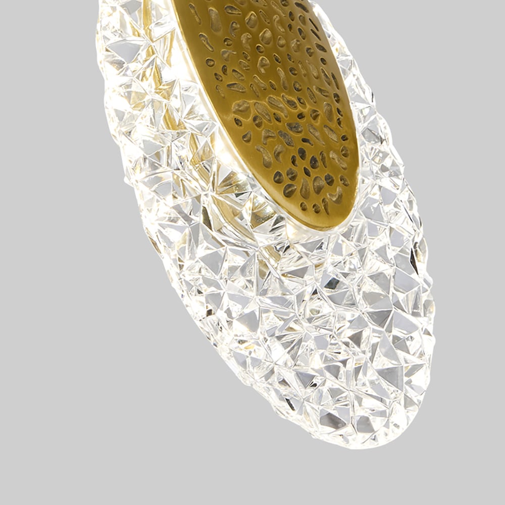 Lámpara de araña LED dorada moderna de 8 luces con cable ajustable para sala de estar y comedor Imagen de ventana