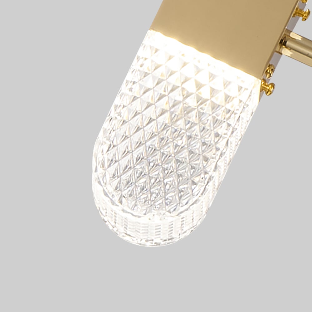 Moderne 8-licht acryl LED gouden spoetnik-kroonluchter voor woonkamer Vensterafbeelding