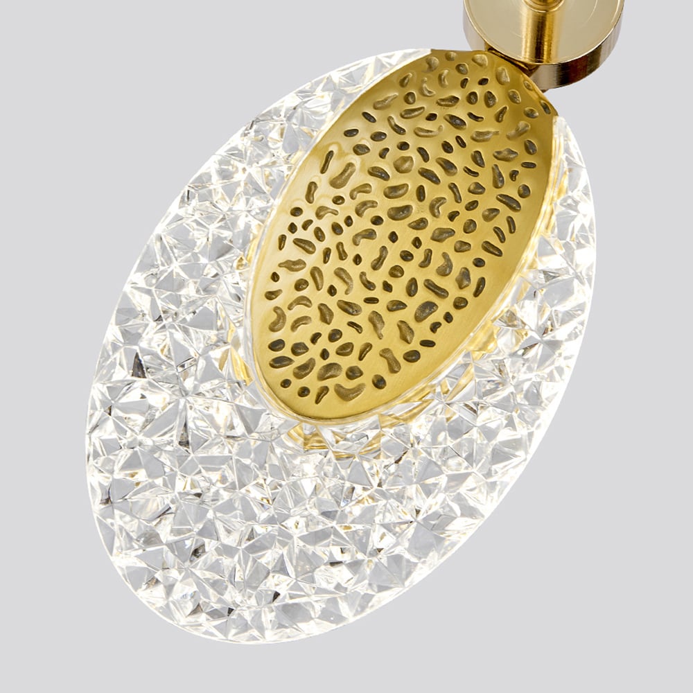 Lámpara de araña LED dorada moderna de 8 luces con cable ajustable para sala de estar y comedor Imagen de ventana