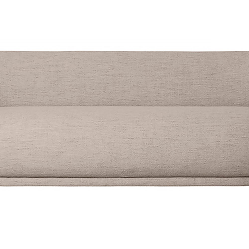 Canapé 3 places minimaliste moderne en lin avec cadre en bois massif image de fenêtre