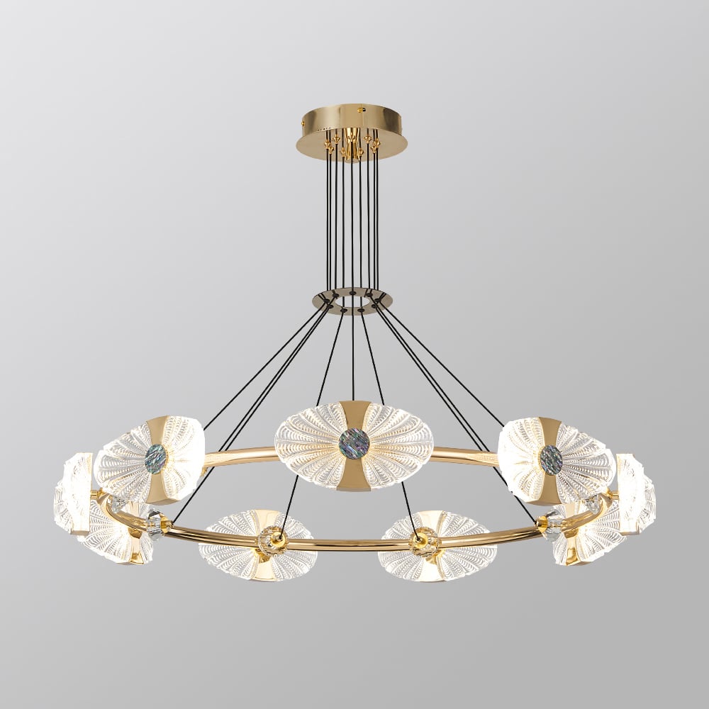 Modern Circle Acrylic LED Chandelier 9-Light for Living Room and Dining Room window image