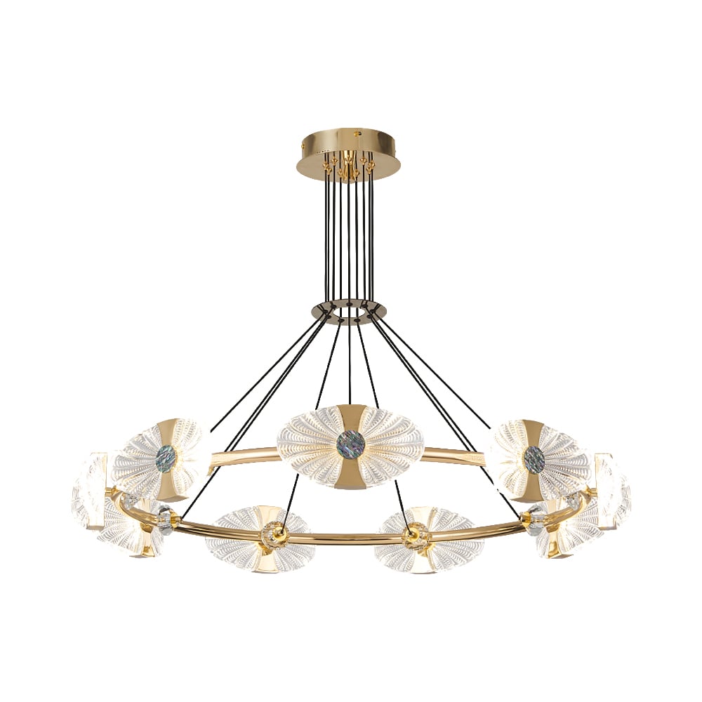 Modern Circle Acrylic LED Chandelier 9-Light for Living Room and Dining Room window image