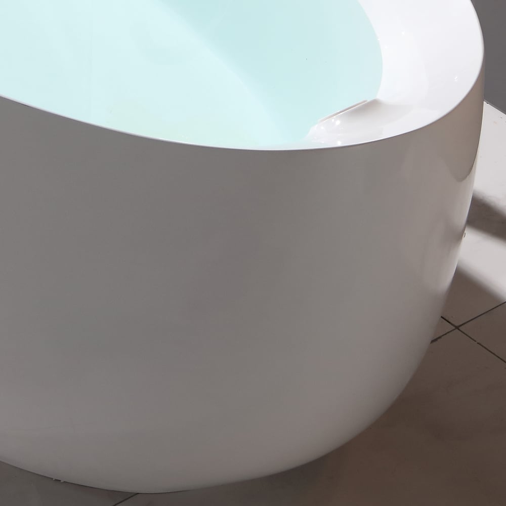 1900mm Freestanding Oval Stone Resin Soaking Bath in Matte White window image